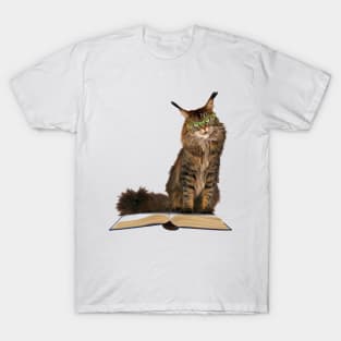 Angry Cat in Glasses Sits on Your Book T-Shirt